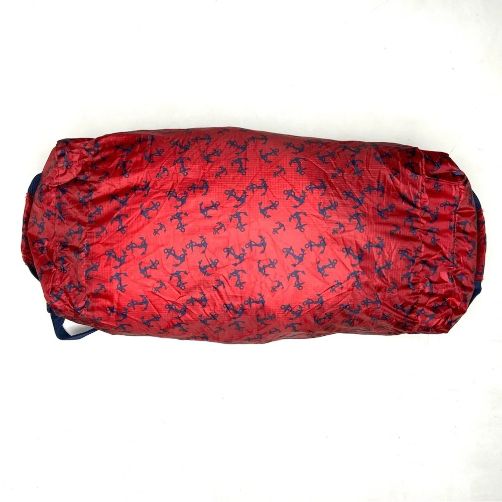 G.H. Bass & Co. Red and Blue Anchor Packable Duffel Bag